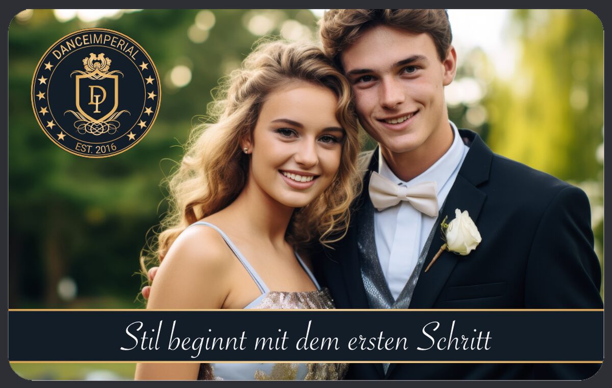 Gutschein-Motiv "Stil beginnt mit dem ersten Schritt" – DANCEIMPERIAL Regensburg